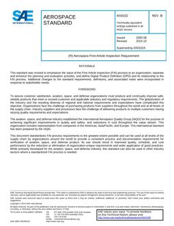 SAE AS9102 Revision B