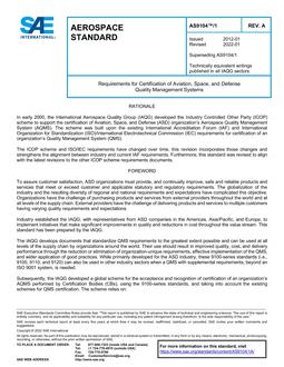 SAE AS9104/1 Revision A