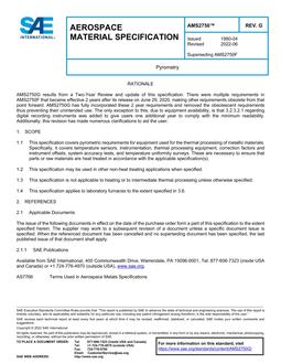 SAE AMS2750 Revision G